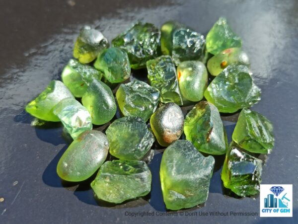 Ceylon Natural Green Zircon Rough Gemstones Lot - city of Gem Ratnapura