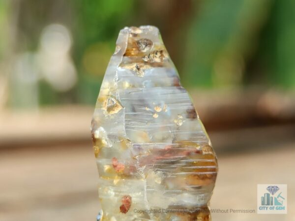 22_Ceylon Natural Glass Body Sapphire Crystal Couple ( with interesting natural body carving ) - city of gem Ratnapura