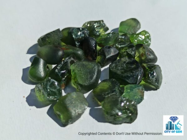 Ceylon Natural Green Zircon Rough Gemstones Lot - city of Gem Ratnapura