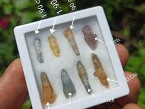 Ceylon Natural Sapphire Terminated Glass Body Crystal Lot - city of gem Ratnapura
