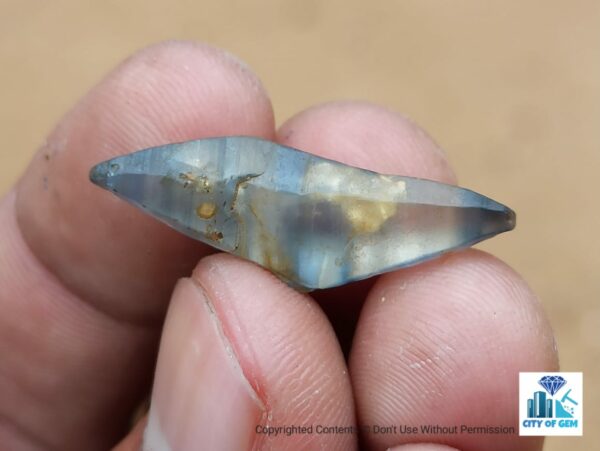 Ceylon Natural Double Terminated Complete Sapphire Crystal Couple ( rough glass body ) - city of gem Ratnapura