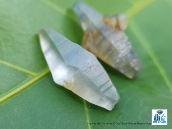 Ceylon Natural Double Terminated Complete Sapphire Twin Crystal Couple ( glass body ) - city of gem Ratnapura