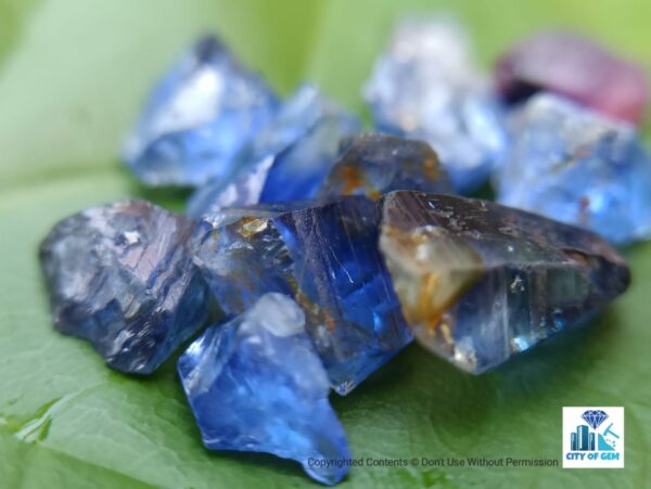 Ceylon Natural Small Sapphire Rough Lot - Pannila Blue - city of gem Ratnapura