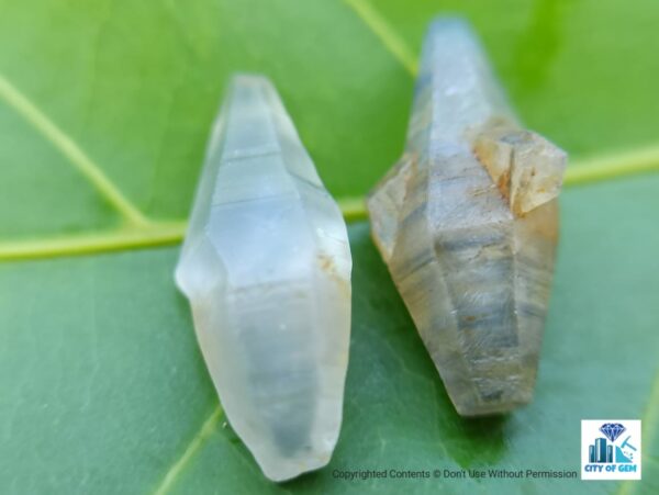 Ceylon Natural Double Terminated Complete Sapphire Twin Crystal Couple ( glass body ) - city of gem Ratnapura