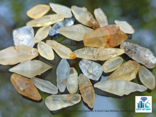 Ceylon Natural Sapphire Términated Crystal Lot ( Rough Glass Body ) - city of gem Ratnapura