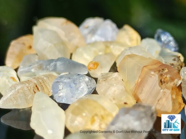 Ceylon Natural Sapphire Términated Crystal Lot ( Rough Glass Body ) - city of gem Ratnapura