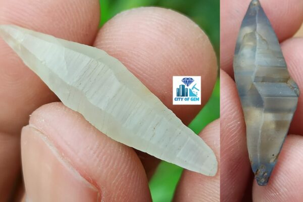 Ceylon Natural Double Terminated Complete Sapphire Crystal Couple ( rough glass body ) - city of gem Ratnapura