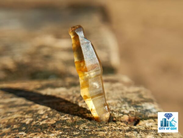 Ceylon Natural Double Terminated Complete Yellow & Pink Sapphire Crystal Couple - city of gem Ratnapura