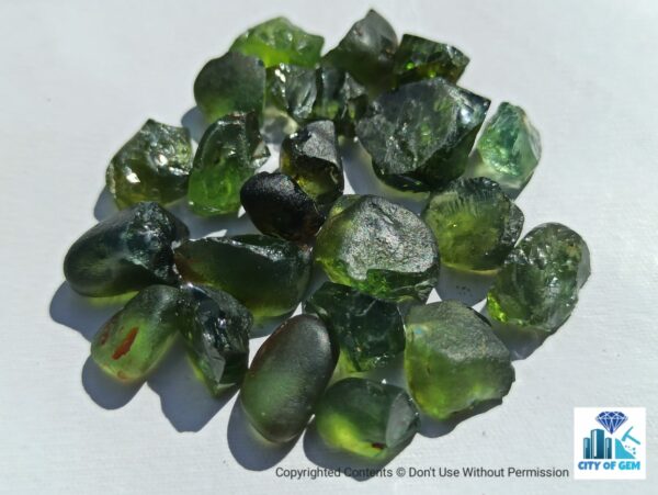 Ceylon Natural Green Zircon Rough Gemstones Lot - city of Gem Ratnapura