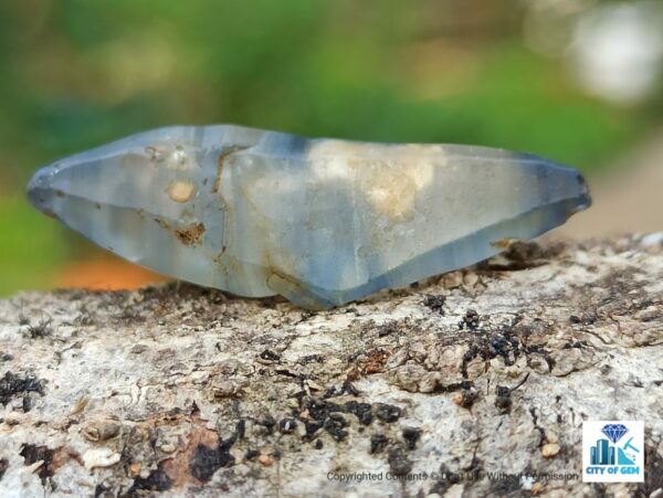 Ceylon Natural Double Terminated Complete Sapphire Crystal Couple ( rough glass body ) - city of gem Ratnapura