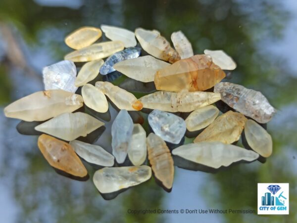 Ceylon Natural Sapphire Términated Crystal Lot ( Rough Glass Body ) - city of gem Ratnapura