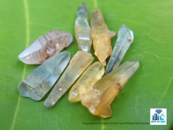 Ceylon Natural Sapphire Terminated Glass Body Crystal Lot - city of gem Ratnapura