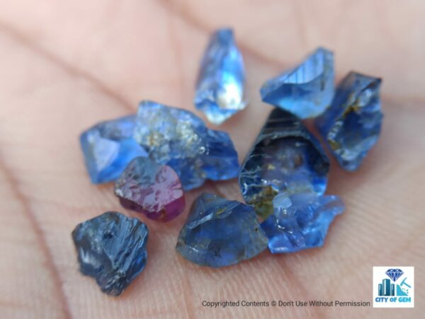 Ceylon Natural Small Sapphire Rough Lot - Pannila Blue - city of gem Ratnapura