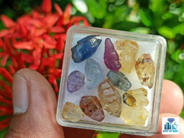 Ceylon Natural Sapphire Glass Body Crystals Lot - city of gem Ratnapura