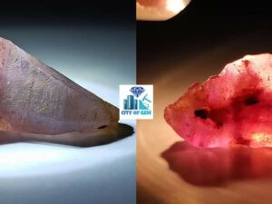 Ceylon Natural Violet Sapphire Crystal With Violet to pink Colour shifting and very unique natural body carvings - city of gem Ratnapura