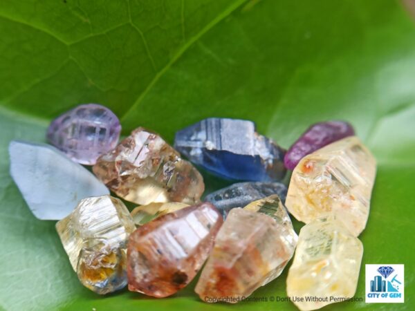 Ceylon Natural Sapphire Glass Body Crystals Lot - city of gem Ratnapura