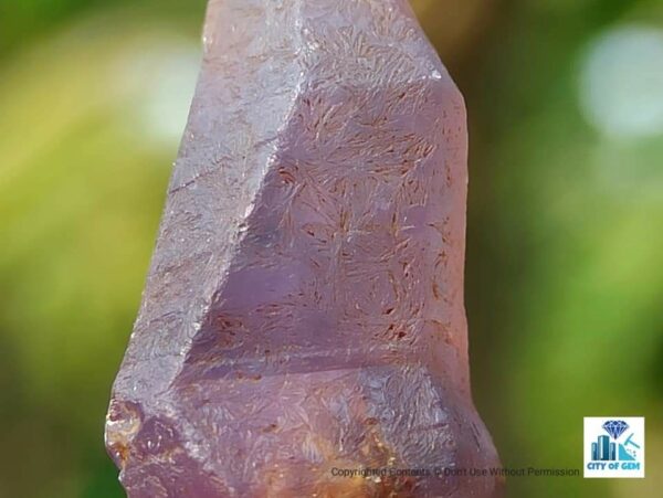 Ceylon Natural Violet Sapphire Crystal With Violet to pink Colour shifting and very unique natural body carvings - city of gem Ratnapura