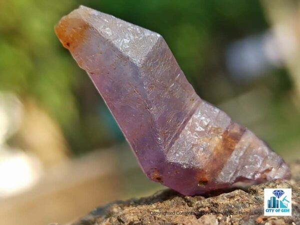 Ceylon Natural Violet Sapphire Crystal With Violet to pink Colour shifting and very unique natural body carvings - city of gem Ratnapura