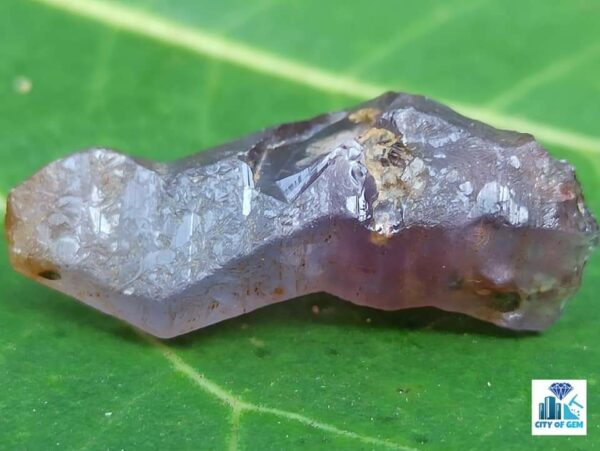 Ceylon Natural Violet Sapphire Crystal With Violet to pink Colour shifting and very unique natural body carvings - city of gem Ratnapura