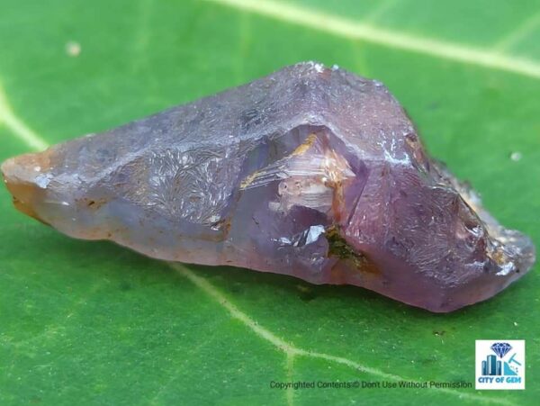 Ceylon Natural Violet Sapphire Crystal With Violet to pink Colour shifting and very unique natural body carvings - city of gem Ratnapura