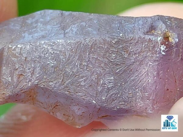 Ceylon Natural Violet Sapphire Crystal With Violet to pink Colour shifting and very unique natural body carvings - city of gem Ratnapura