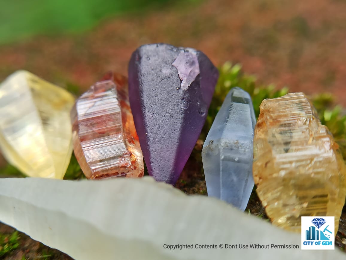 Natural Sapphire Crystals with Colour shifting Sapphire