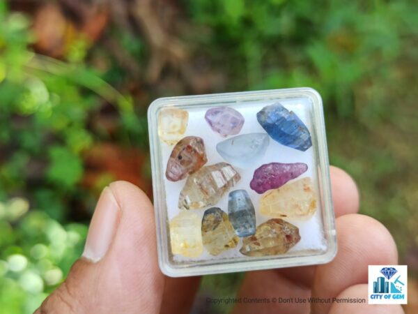 Ceylon Natural Sapphire Glass Body Crystals Lot - city of gem Ratnapura