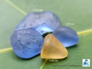 Ceylon Natural Blue and Yellow Sapphire Rough Gemstones - city of Gem Ratnapura
