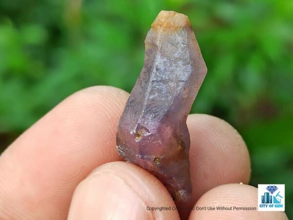 Ceylon Natural Violet Sapphire Crystal With Violet to pink Colour shifting and very unique natural body carvings - city of gem Ratnapura