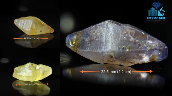 Ceylon Natural Violet and Yellow Sapphire Crystals - City Of Gem Ratnapura