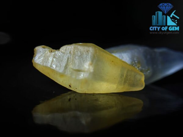 Ceylon Natural Yellow Sapphire and Blue Sapphire Crystal Couple - City Of Gem Ratnapura