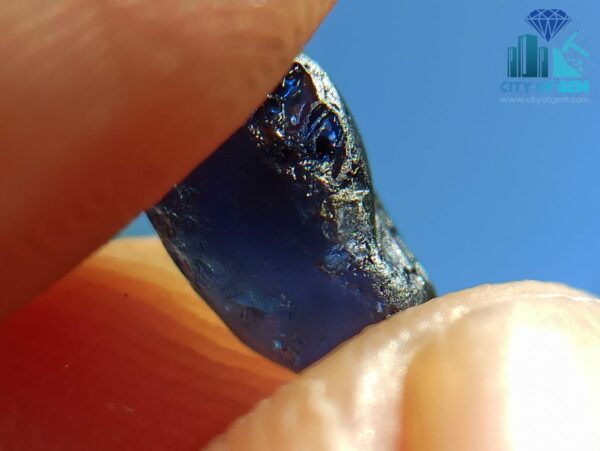 Ceylon Natural Bi-Color Sapphire, Dark Blue Sapphire and Pink Sapphire