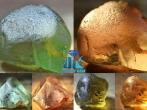Ceylon Natural Chrysoberyl Alexandrite Rough Gemstones with Alexandrite Cats Eye