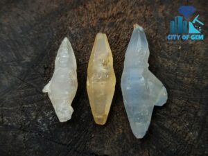 Ceylon Natural Terminated Sapphire Crystals with Twin Crystals