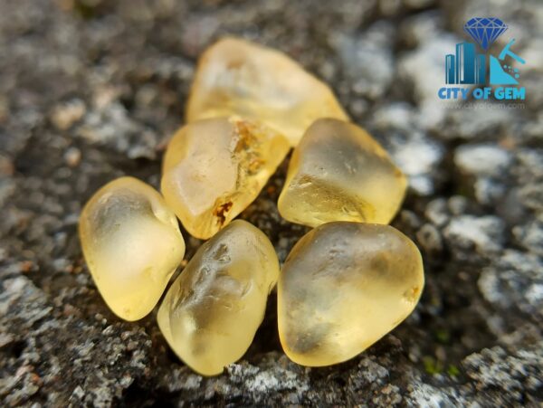 Ceylon Natural Yellow Sapphire Rough Gemstones Lot - city of gem Ratnapura