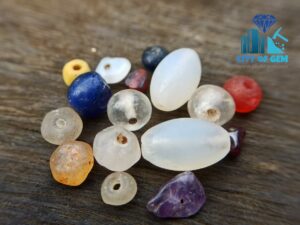 Ancient Necklace Beads from Sri Lanka  "mukkaru stones" 