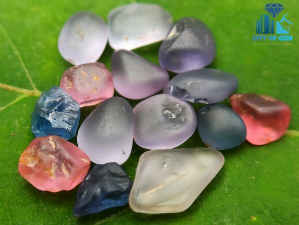 Ceylon Natural Spinel Rough Alluvial Gemstones with Mehenge and Ghano Spinel - Including 1 Gray Sapphire - City of gem Ratnqpura