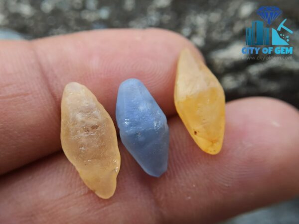 Ceylon Natural Sapphire Complete Crystals Collection with Unique Colours ( on of the best colour of Padparadscha ) - city of gem Ratnapura