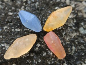 Ceylon Natural Sapphire Complete Crystals Collection with Unique Colours ( on of the best colour of Padparadscha )