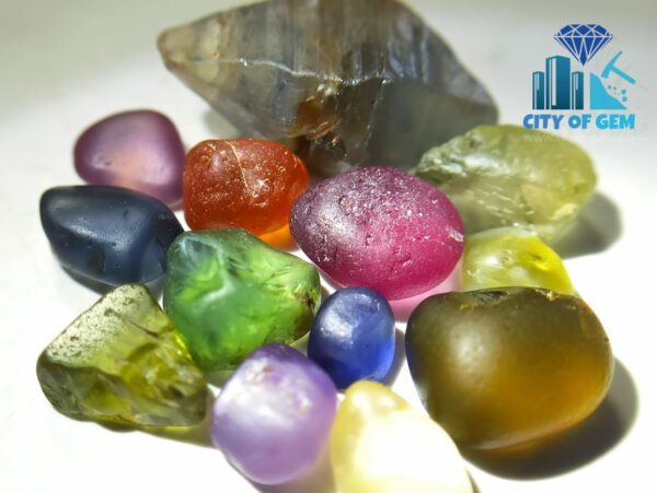 All In One! Gem Quality Facet Grade Natural Rough Gemstones Collection with Corundum Crystal - City of gem Ratnapura