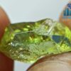 Excellent Transparent Rare Natural Chrysoberyl Apple Green Half Petal Crystal with naturally formed growth marks - city of gem ratnapura