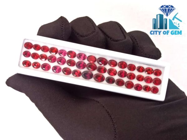 Natural Pink & Red Garnet Faceted Gemstones Collection - Oval Shape -- city of gem Ratnapura
