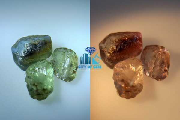 Ceylon Natural Alexandrite Cats Eye with small alexandrite couple (all facet grade) - city of gem Ratnapura