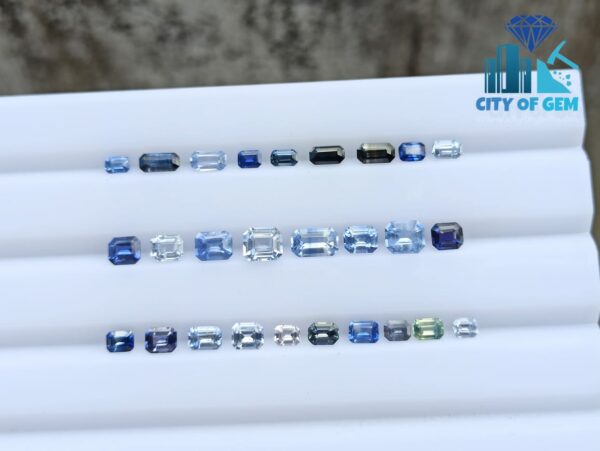 Gem Quality Blue Sapphire Faceted Gemstones Collection - Octagon Shape - city of gem Ratnapura