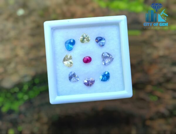 Unheated Ceylon Sapphire Heart Collection with Oval Shape Hot Pink Sapphire