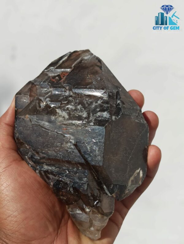 Ceylon Natural Enhydro Black Quartz Crystal - Visible moving gass bubble - city of gem Ratnapura