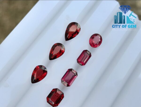Natural Pink & Red Garnet Faceted Gemstones Collection with Purplish Rhodolites - City of gem Ratnapura