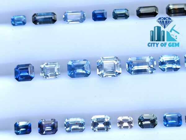 Gem Quality Blue Sapphire Faceted Gemstones Collection - Octagon Shape - city of gem Ratnapura