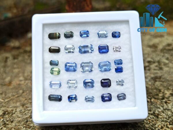 Gem Quality Blue Sapphire Faceted Gemstones Collection - Octagon Shape - city of gem Ratnapura