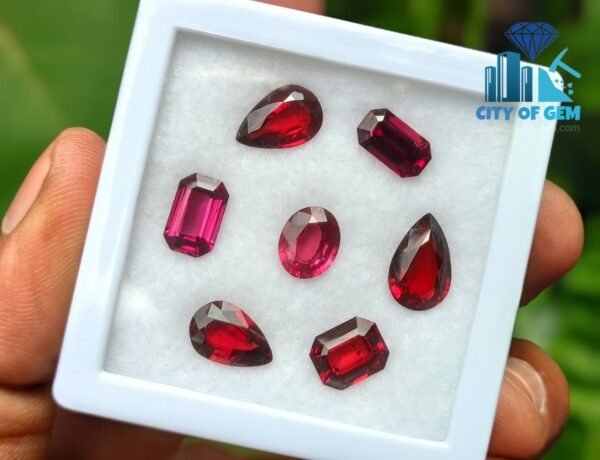 Natural Pink & Red Garnet Faceted Gemstones Collection with Purplish Rhodolites - City of gem Ratnapura